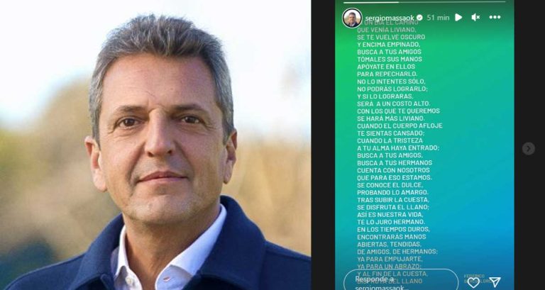 Sergio Massa compartió un poema de una autor tucumano