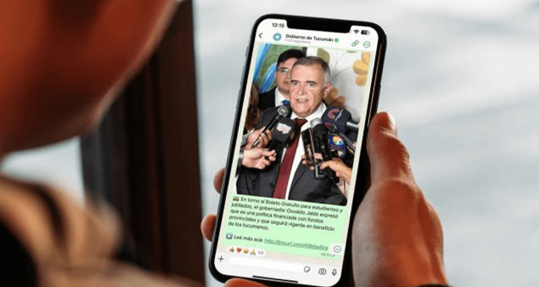 El Gobierno de Tucumán lanzó su canal oficial de WhatsApp
