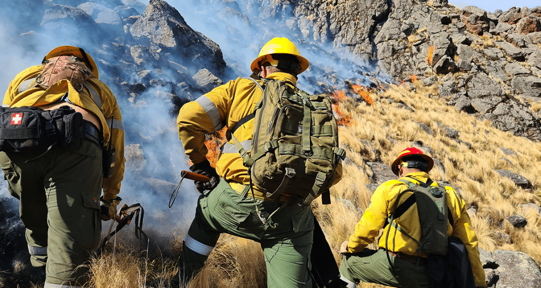 La valiente tarea de bomberos y brigadista para extinguir el fuego en los Valles